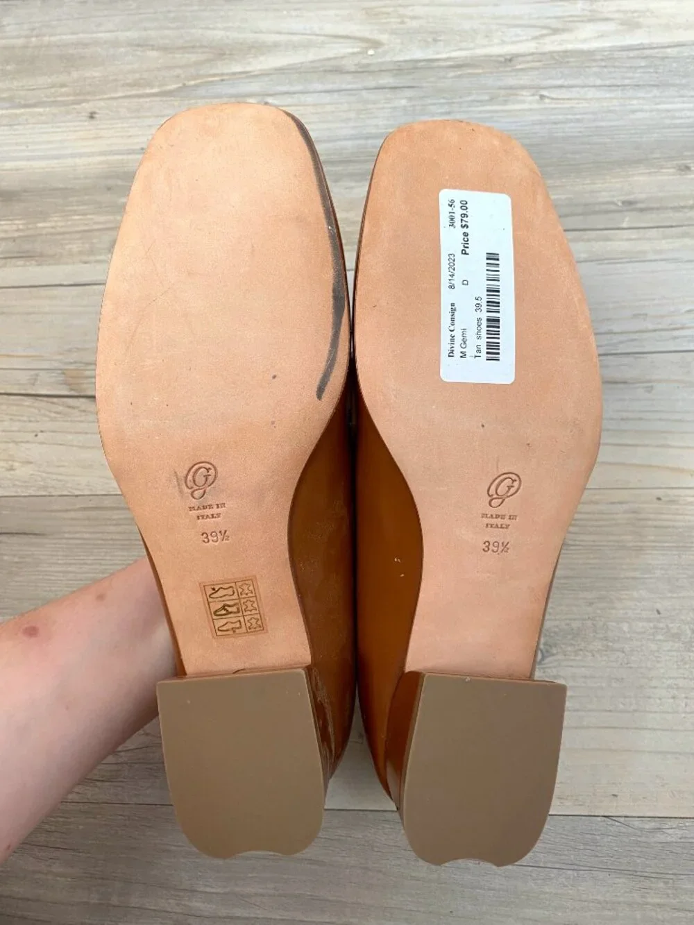 M. Gemi Chestnut Brown Kitten Heel Loafers - Size 39.5 (Used)