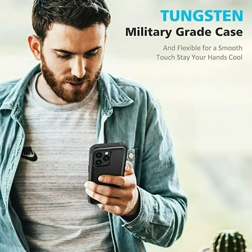 Tungsten Armor Case for iPhone 13 Pro Heavy Duty Protective w/Screen Protector