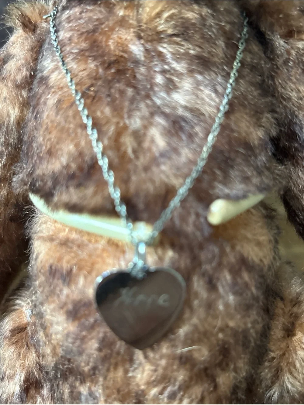 Source Unknown Brown Plush Teddy Bear with Heart Pendant