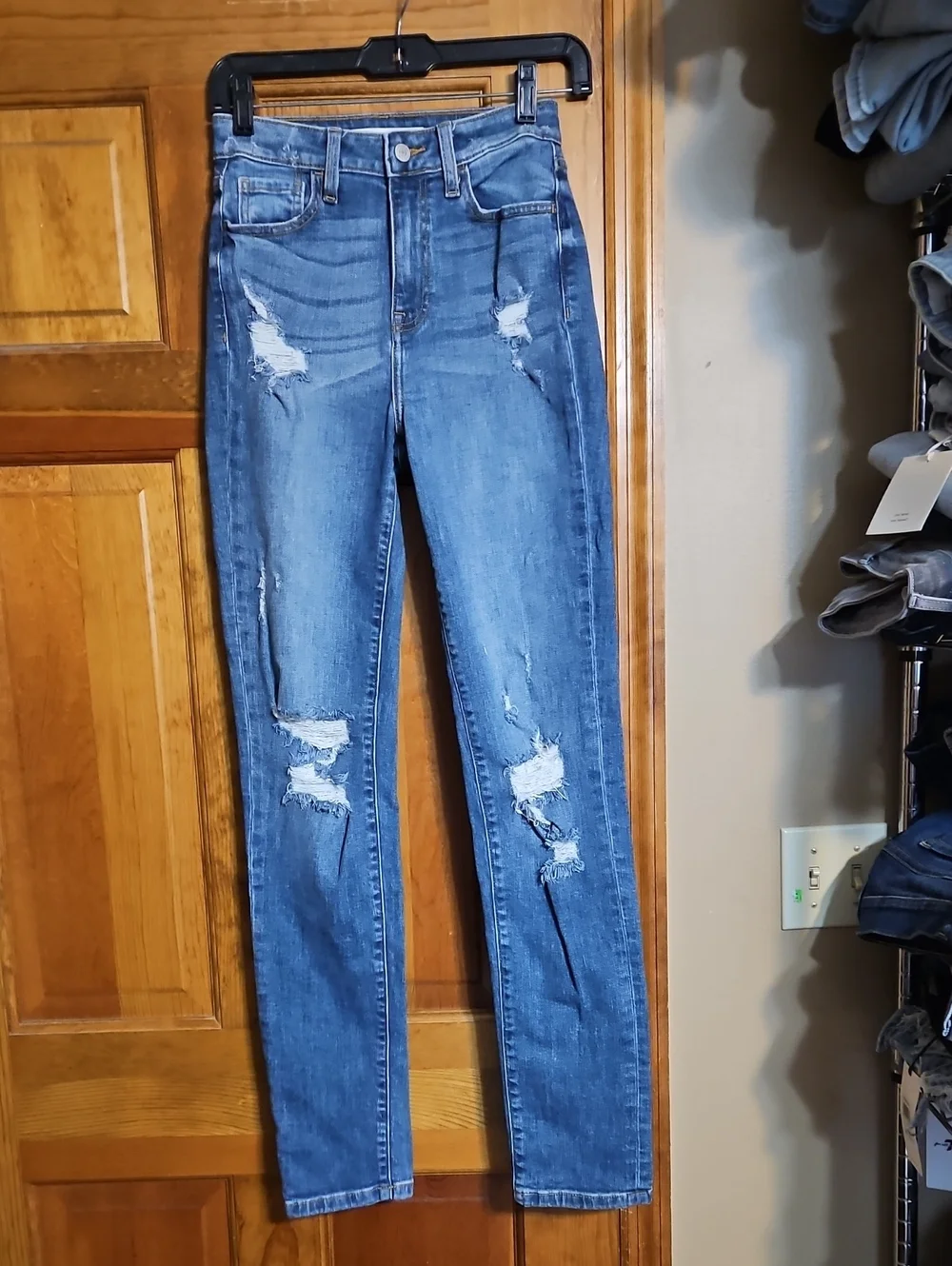 Willow & Root The Mom Fit High-Rise Straight Distressed Jeans