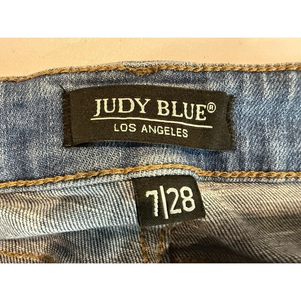Judy Blue Maternity‎ Jeans Size 7/28 Boyfriend Fit Distressed Stretch JB9802