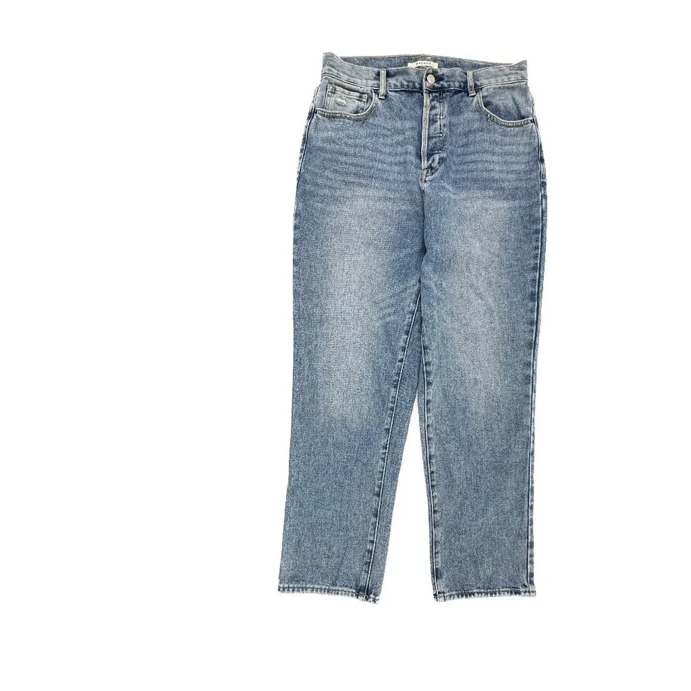 PacSun Straight Jeans Womens 30‎ Blue High Rise Button Fly Distressed Denim