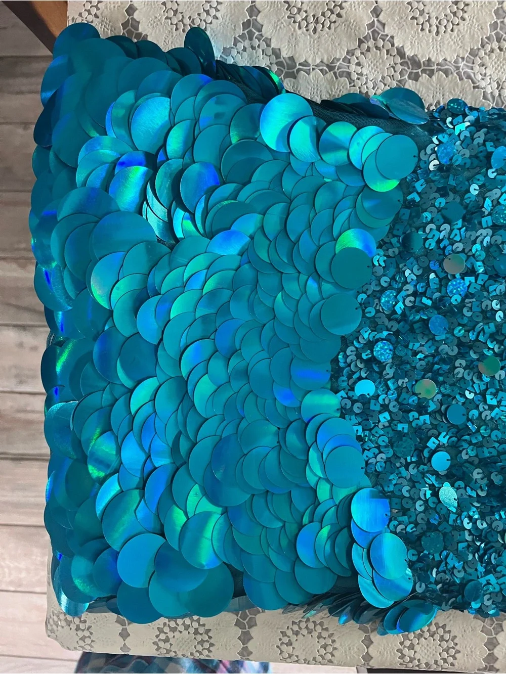 Precious Formals teal sequin