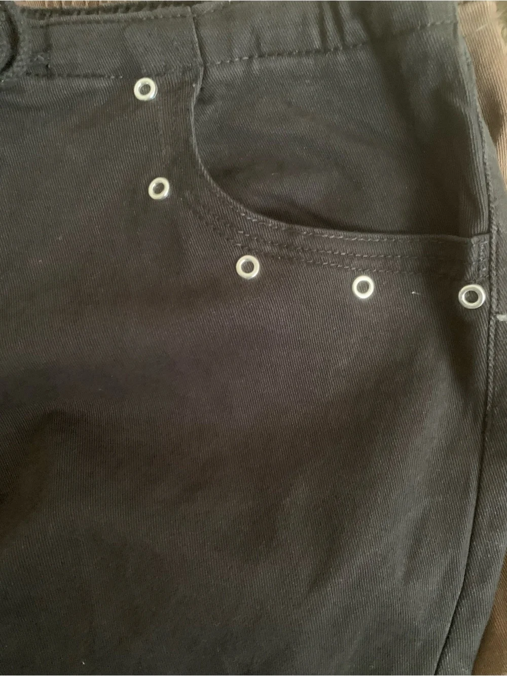 NWT No Boundaries Black Wide Leg Grommet Drawstring Jeans
