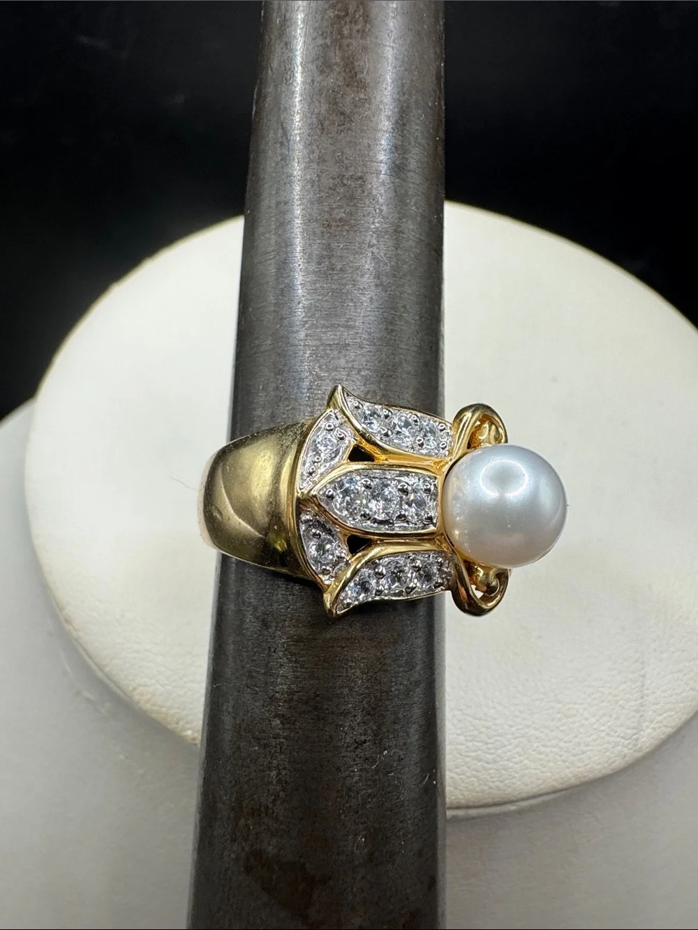 925 Sterling Silver posted ring dressy