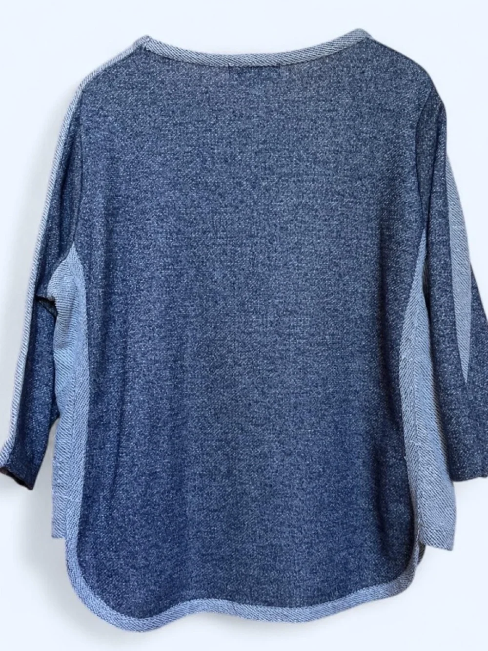 Cathy Daniels Two-Tone Navy and Light Blue Crewneck Sweater