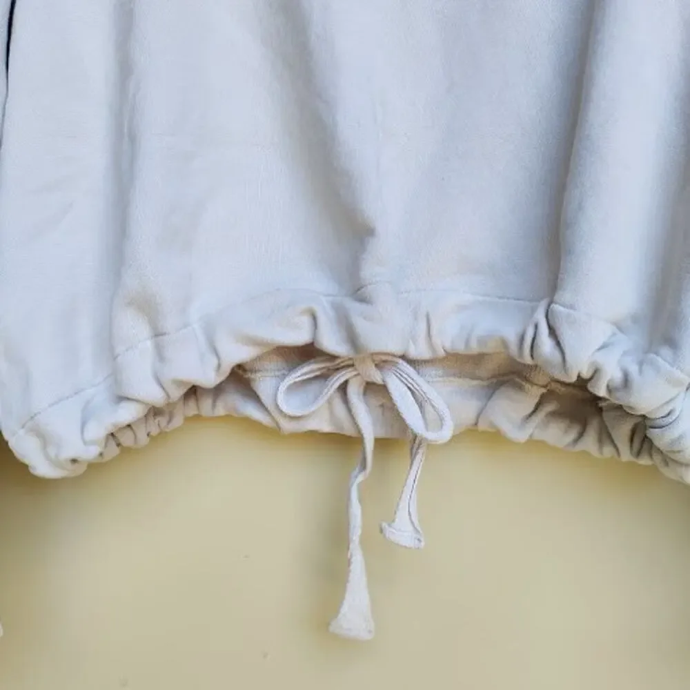 COS | Beige Fold-Over Neck Drawstring Hem Cropped Boxy Pullover Sweater Lhy7u