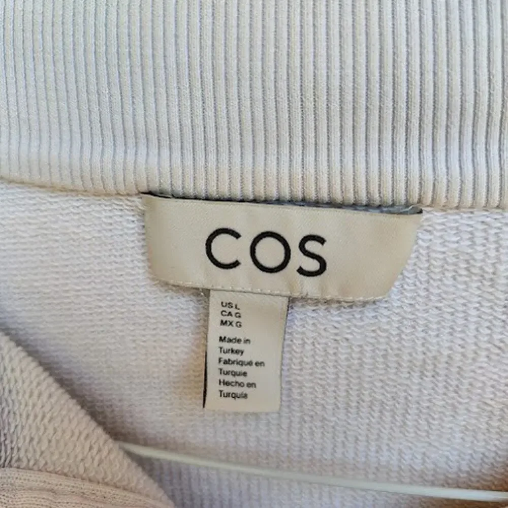 COS | Beige Fold-Over Neck Drawstring Hem Cropped Boxy Pullover Sweater Lhy7u