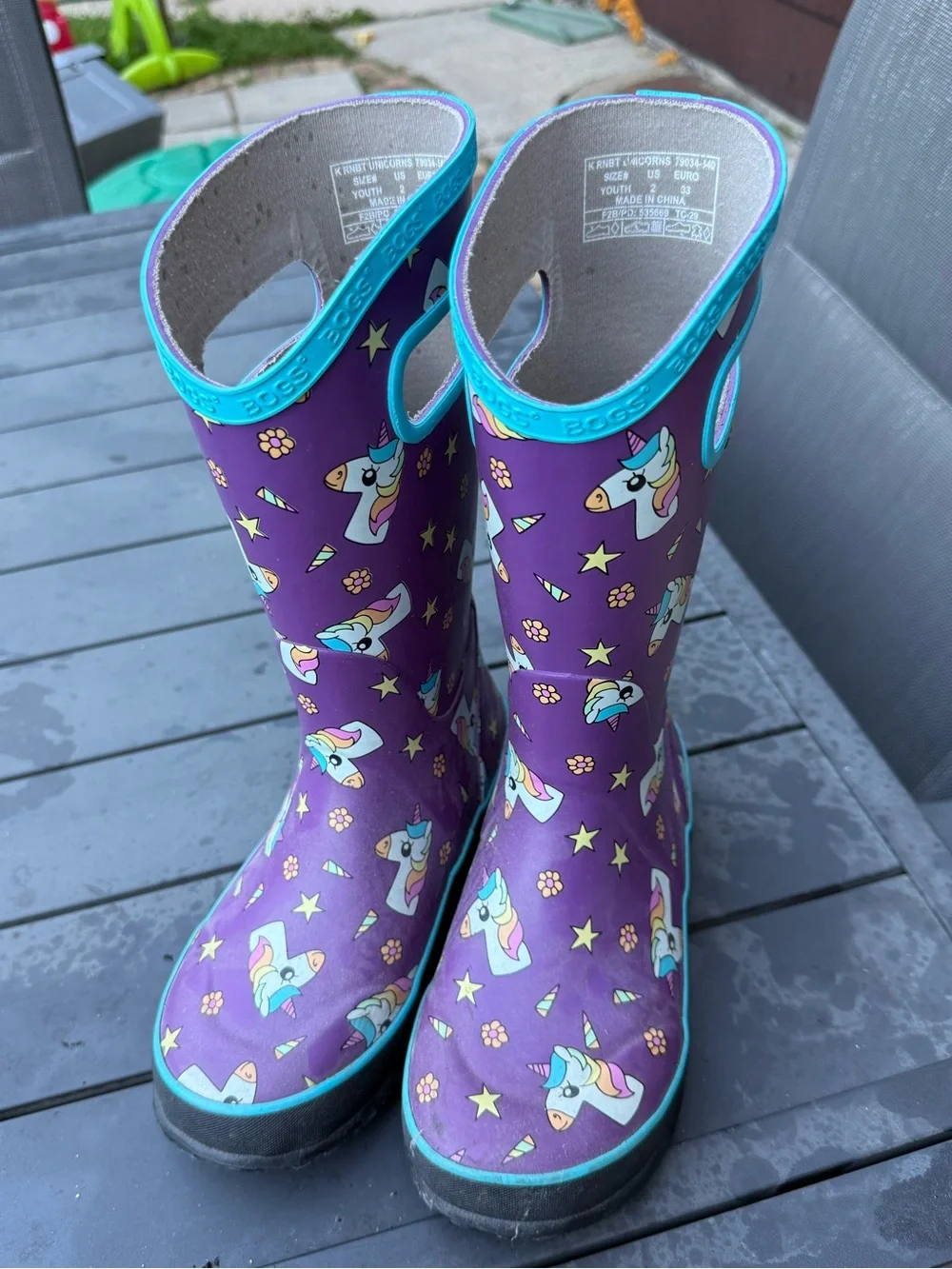 Bogs Kids Purple Unicorn Boots - Size 2