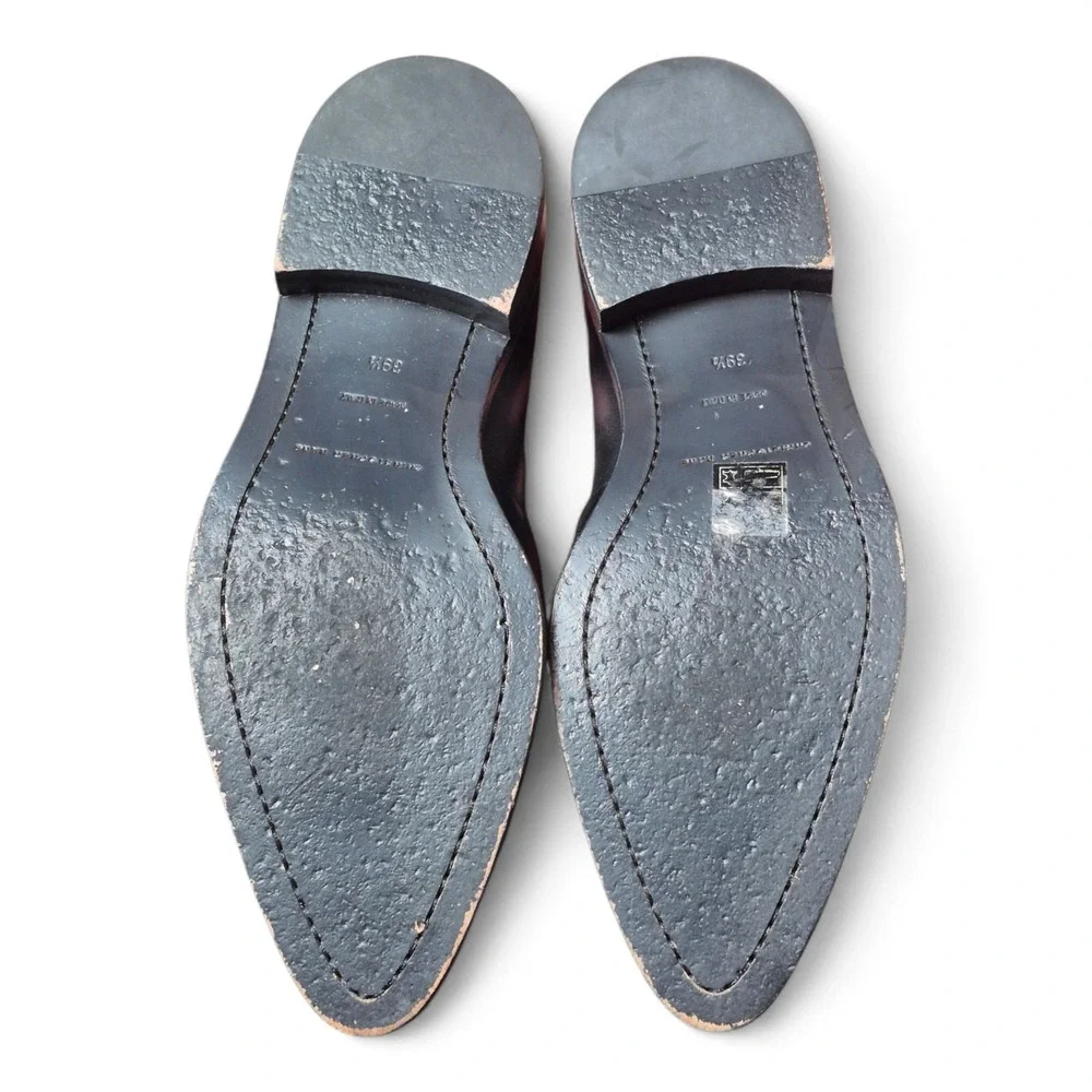 Christopher Kane Womens 8.5‎ EU 39.5 Black Leather Loafers Slip On Italy