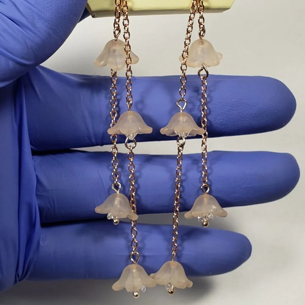 Rose Gold tone & Cream color Flower Crystal 3.5
