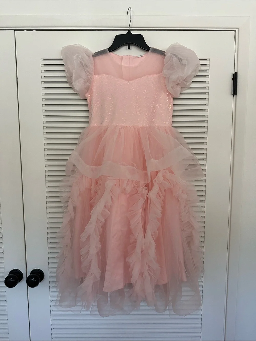 Princess-Style Pink Ruffle Tulle Formal Dress for Kids -beautiful Wicked costume