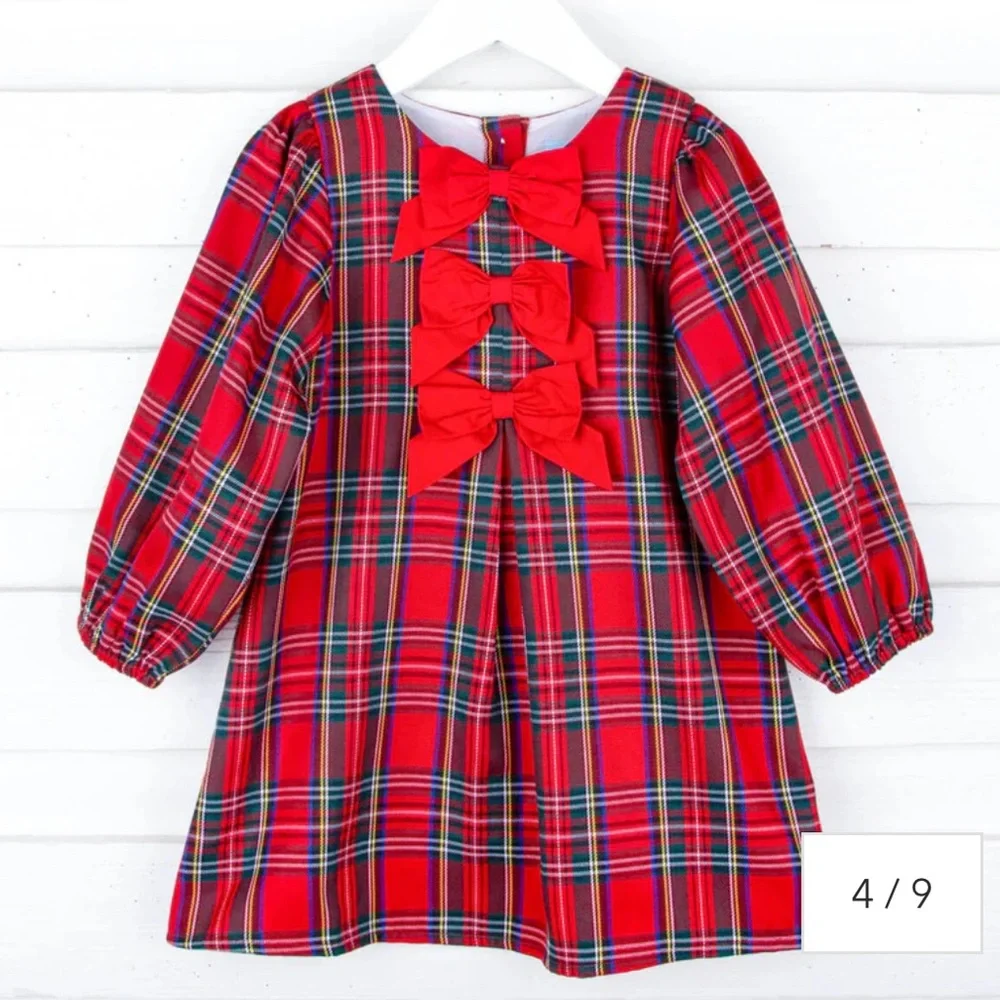 Christmas Plaid Red Coco Dress Holiday Matching