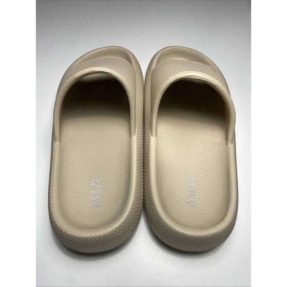 MIA Lexa Womens 8 Beige Faux Leather Summer Strappy Slides Sandals‎ Flat