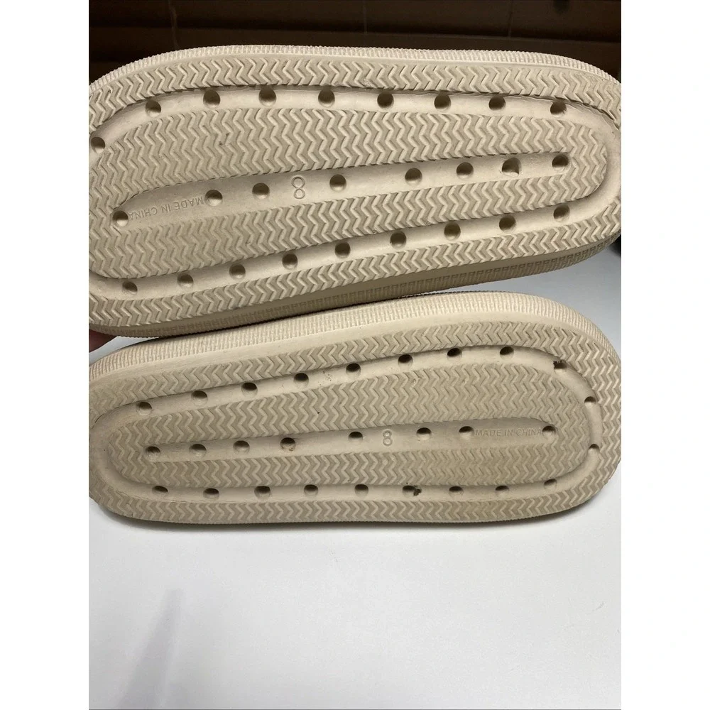 MIA Lexa Womens 8 Beige Faux Leather Summer Strappy Slides Sandals‎ Flat
