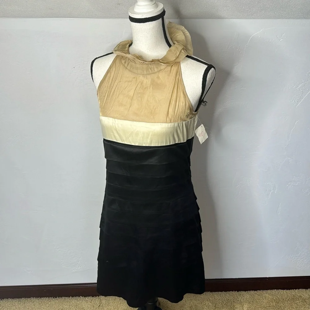 Akira Black Cream Tan Sleeveless Dress Size  L