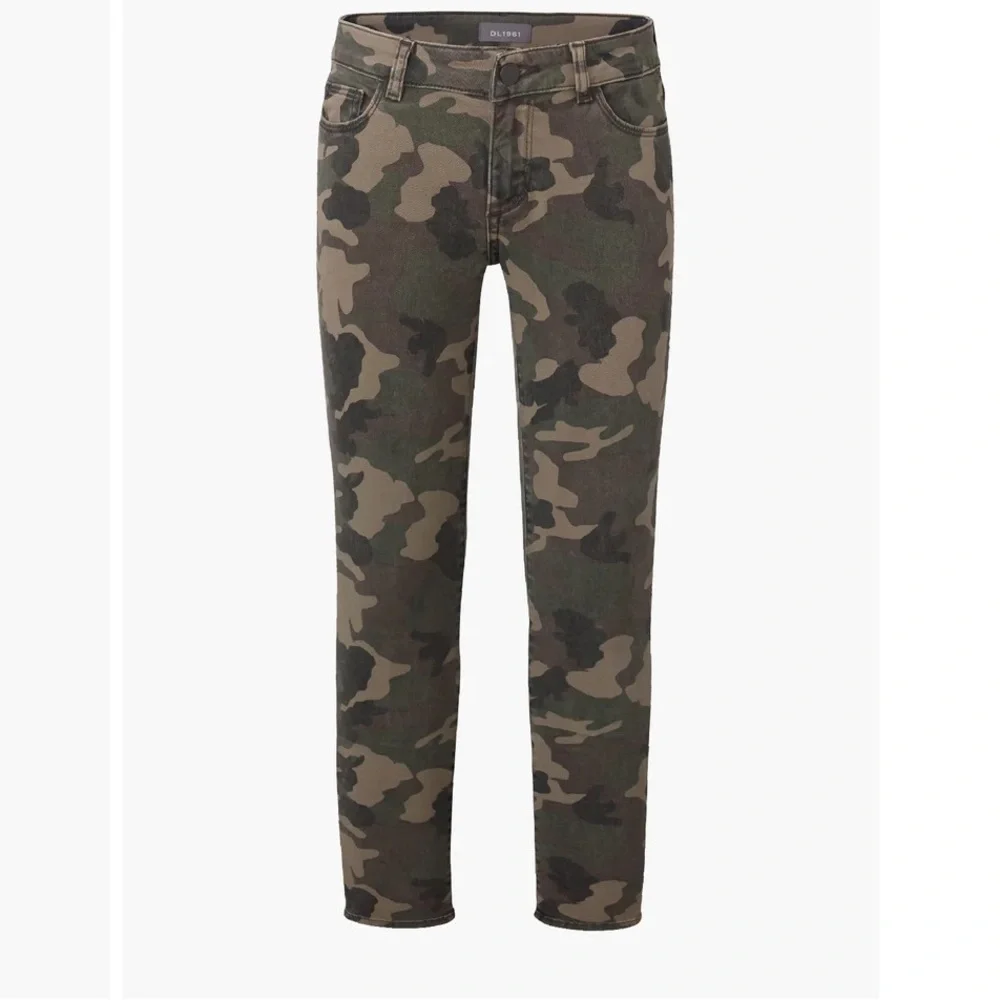 DL1961 CLOE KIDS Camo Skinny Jeans with Black Side Stripe IN VELVET SIZE 8