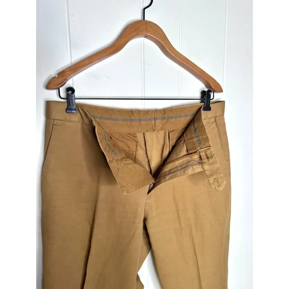 NWT J Crew Garment Dyed Cotton Linen Blend Chino suit PANT Mens 34x31 Carmel Tan