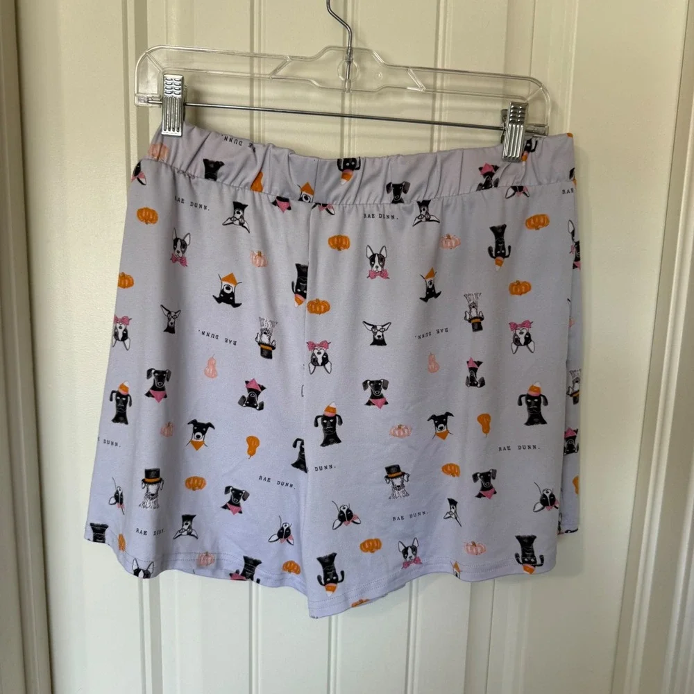 Rae Dunn Halloween Dog Pajama Shorts Women XL Purple Pumpkin Excellent Condition