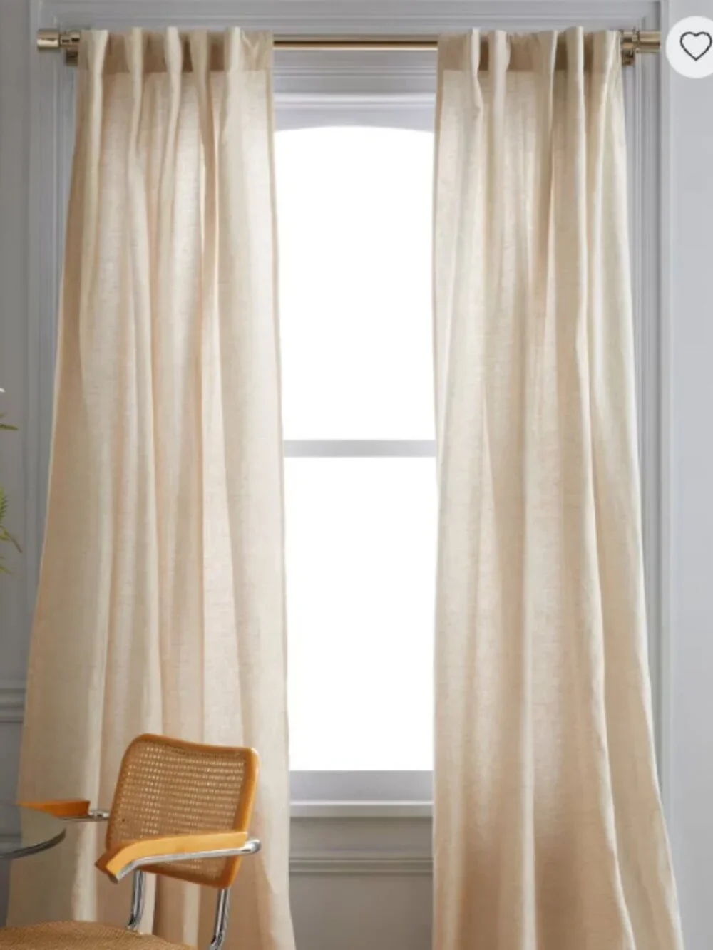 NWOT Quince European Linen Curtain Panel - 96x108 - Flax - Light Filtering (96)
