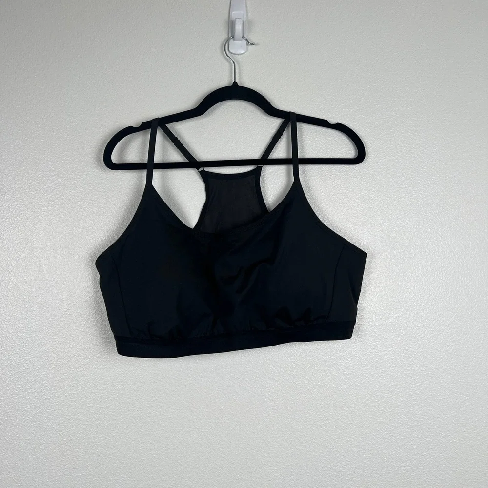 Duluth Trading Co Womens Adjustable Strap Sports Bra Black XL Racerback Wireless