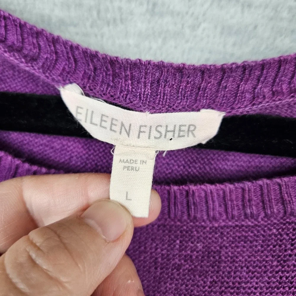 Eileen Fisher Women's Purple Pullover Light Weight Sweater Size L