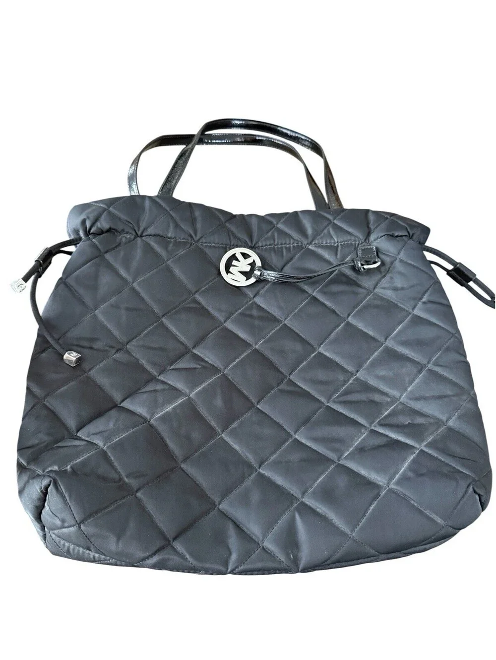 Michael Kors Black Tote Satchel With Hang Tag Snap Closure