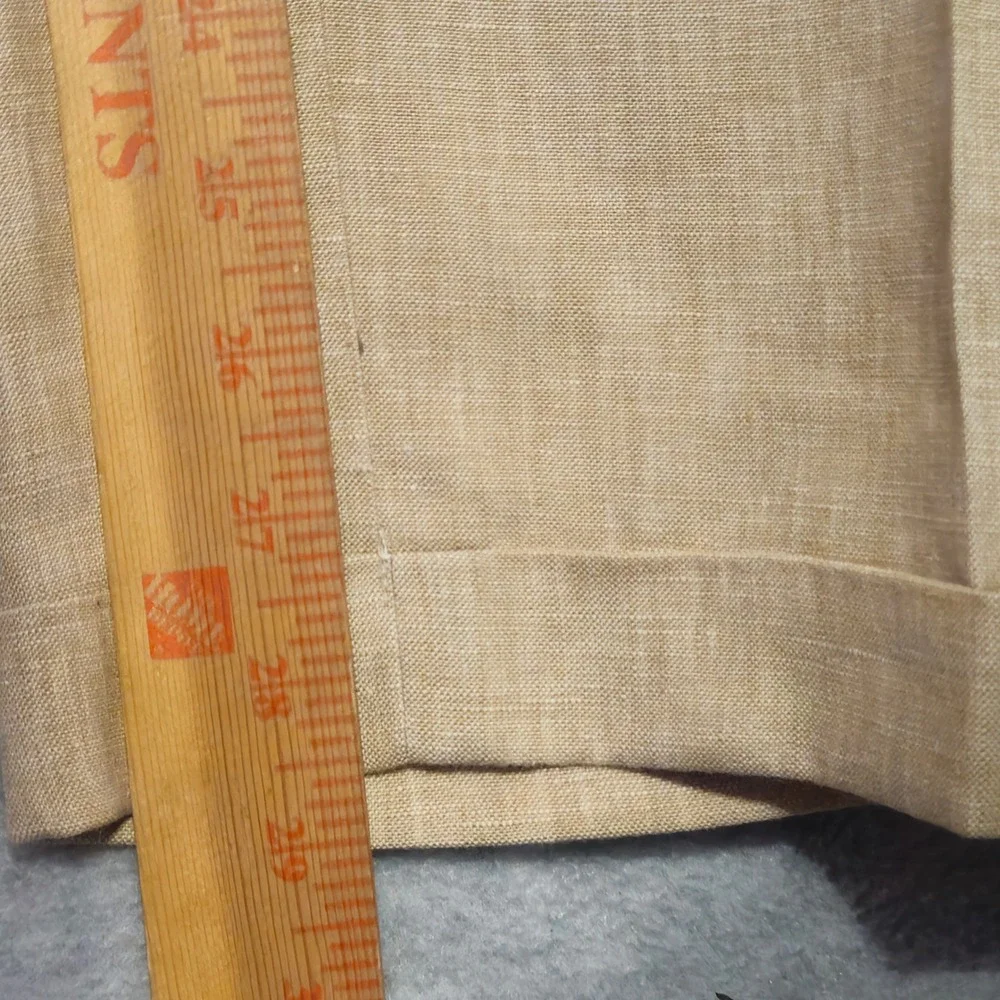 Jos. A. Bank Linen Trousers Men 34x29 Tan Pleated Cuffed Traveler's Collection