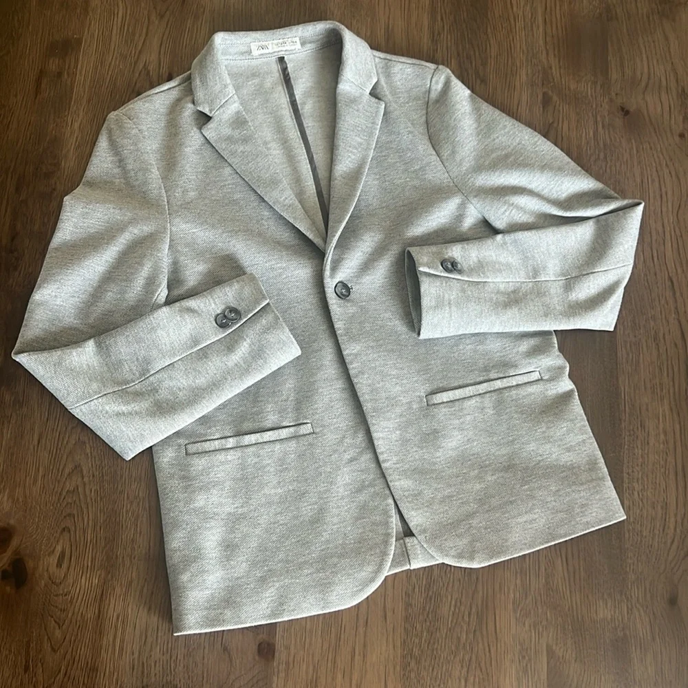 Zara Women's Heather Grey 1 Button Blazer 13-14