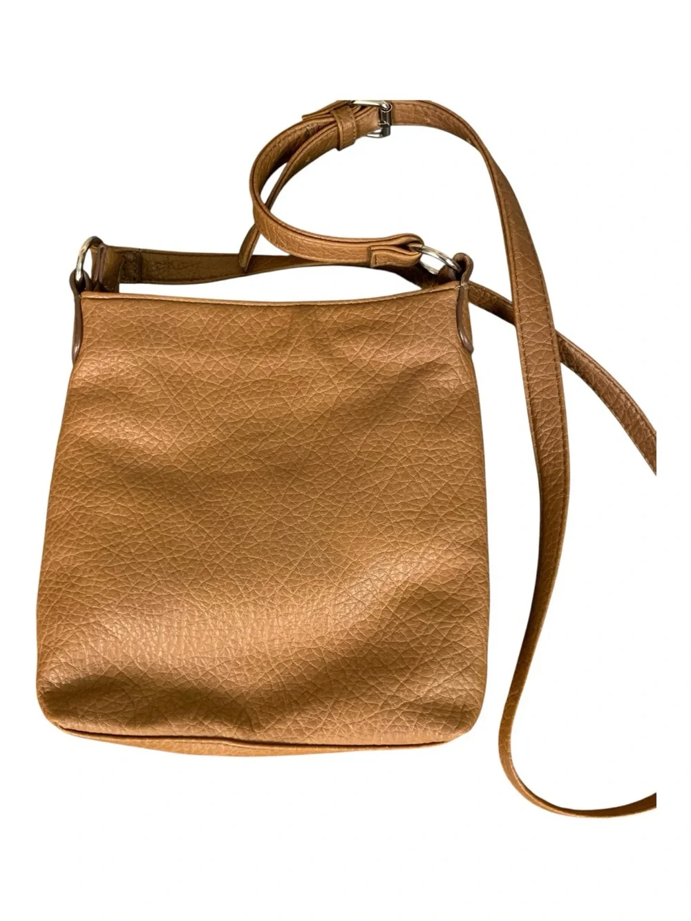Nine West Tan Faux Leather Crossbody‎ Bag Adjustable Strap Travel Errands