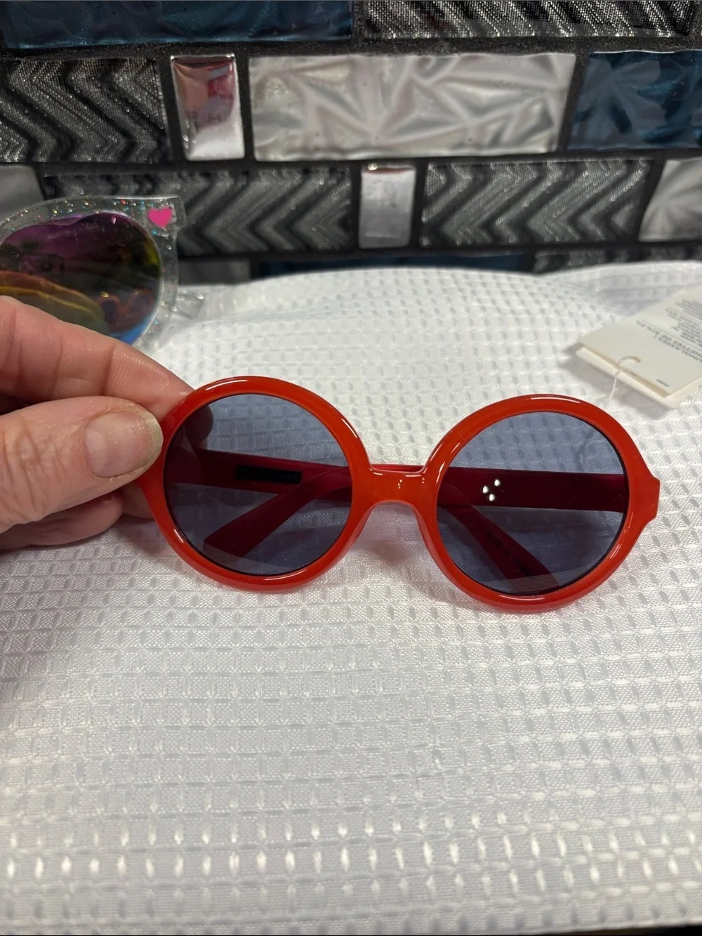Janie and Jack Kids Sunglasses Assorted Colors (Red, Light Blue, Navy, Clear)