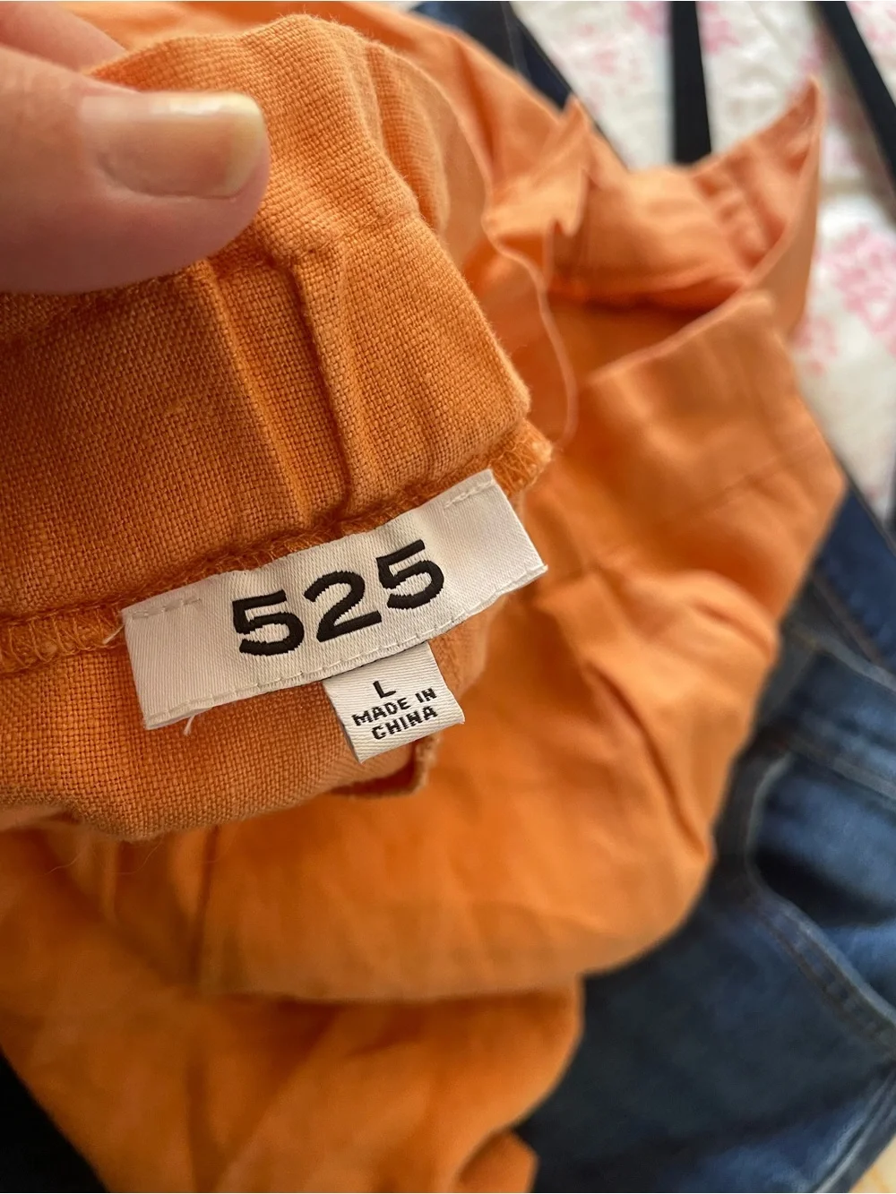 Orange 100% Linen Women's Shorts