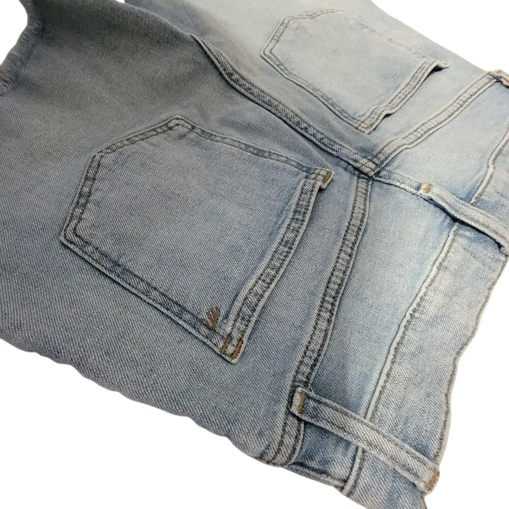 Madewell High-Rise Denim Shorts Women’s 24 Light Wash Raw Frayed Hem