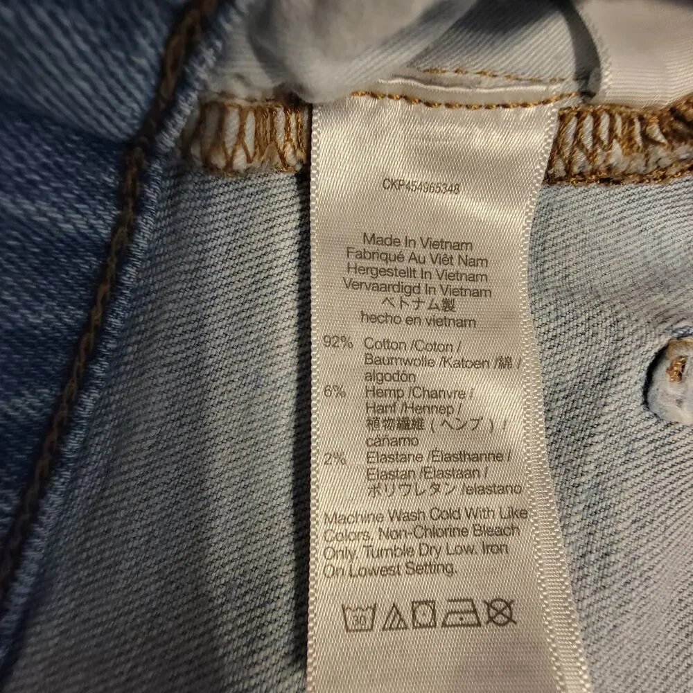 Madewell High-Rise Denim Shorts Women’s 24 Light Wash Raw Frayed Hem