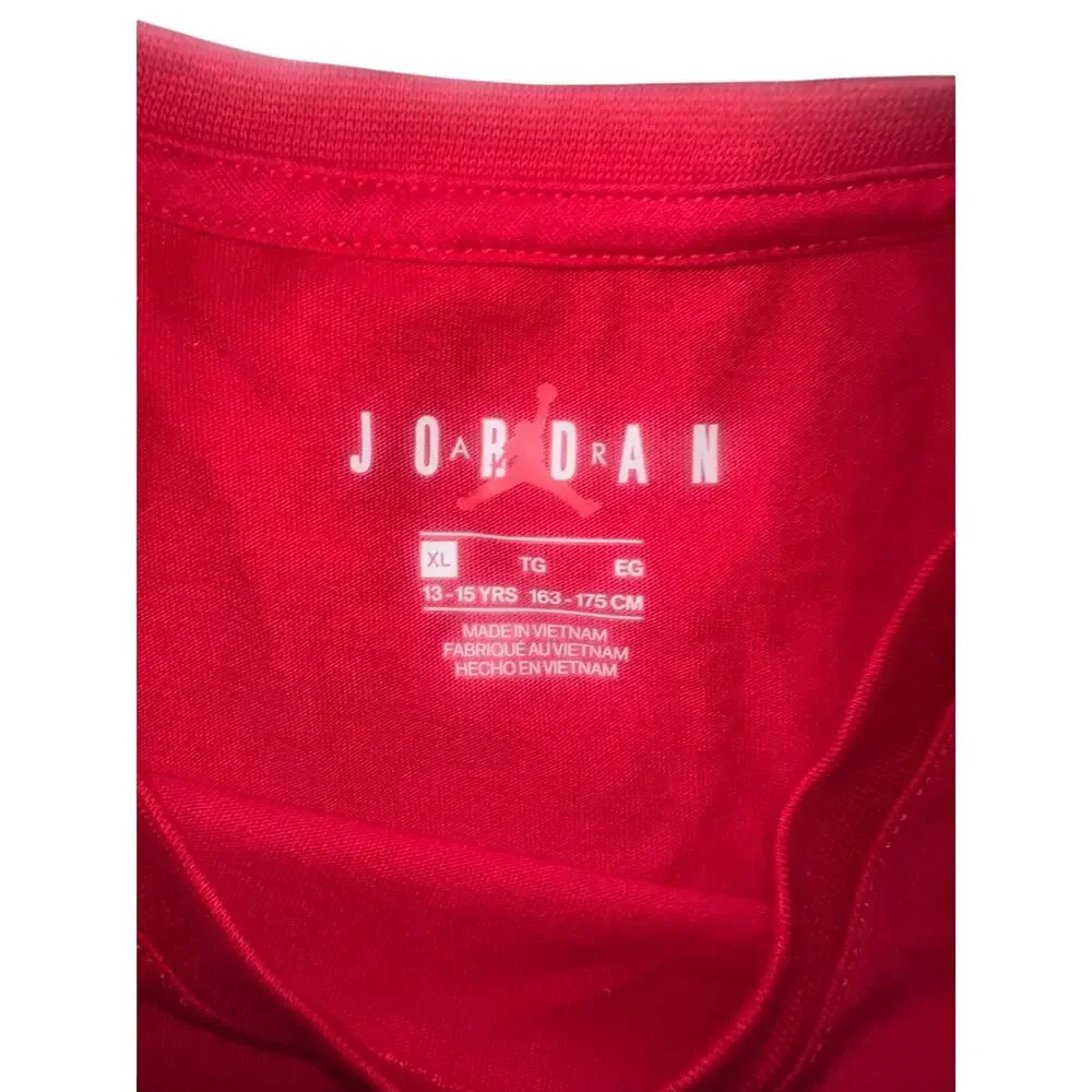 Jordan Boys 15 Years Red Long Sleeve Jumpman Graphic Shirt