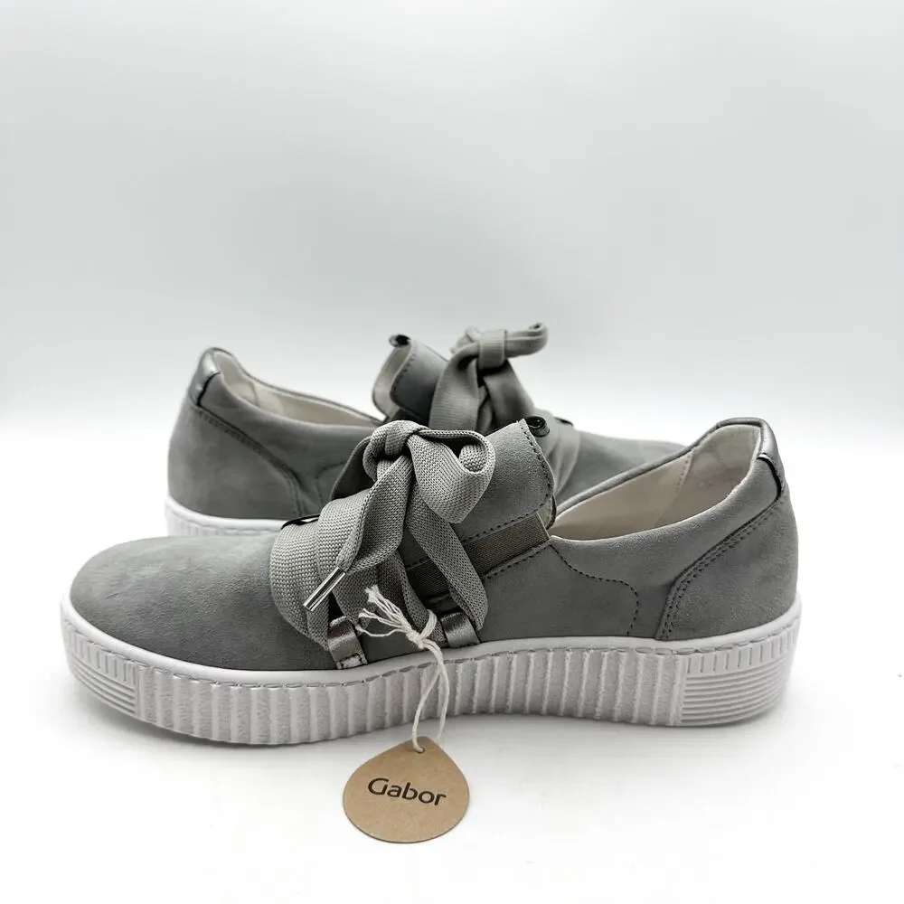 Gabor Womens 73.333.10 Casual Sneakers UK 5.5 US 8 Grey Stone Suede NWOB