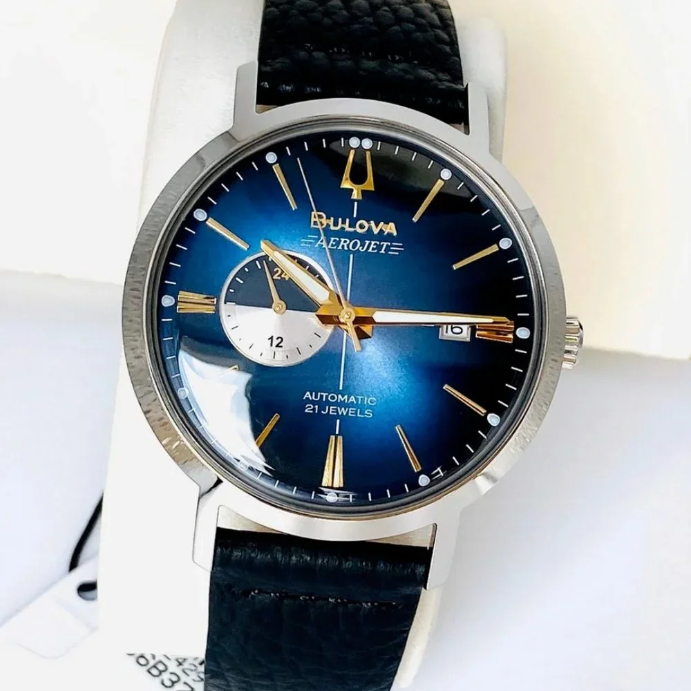 NEW! Bulova Leather Men's Automatic AeroJet Watch