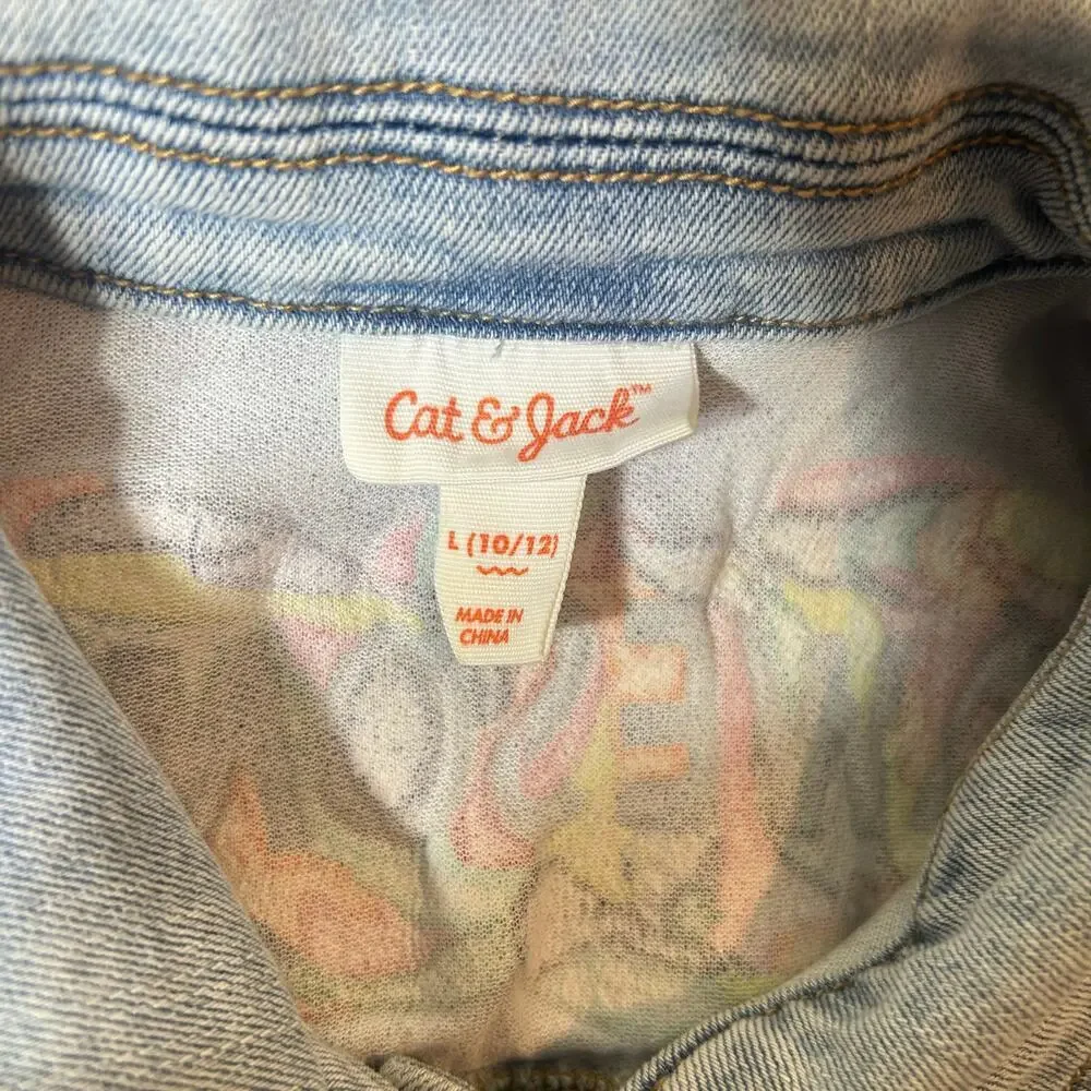 Cat & Jack sleeves embroidered denim