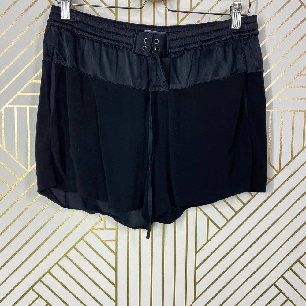 Vince Lace Up Silky Drawstring‎ Shorts Black