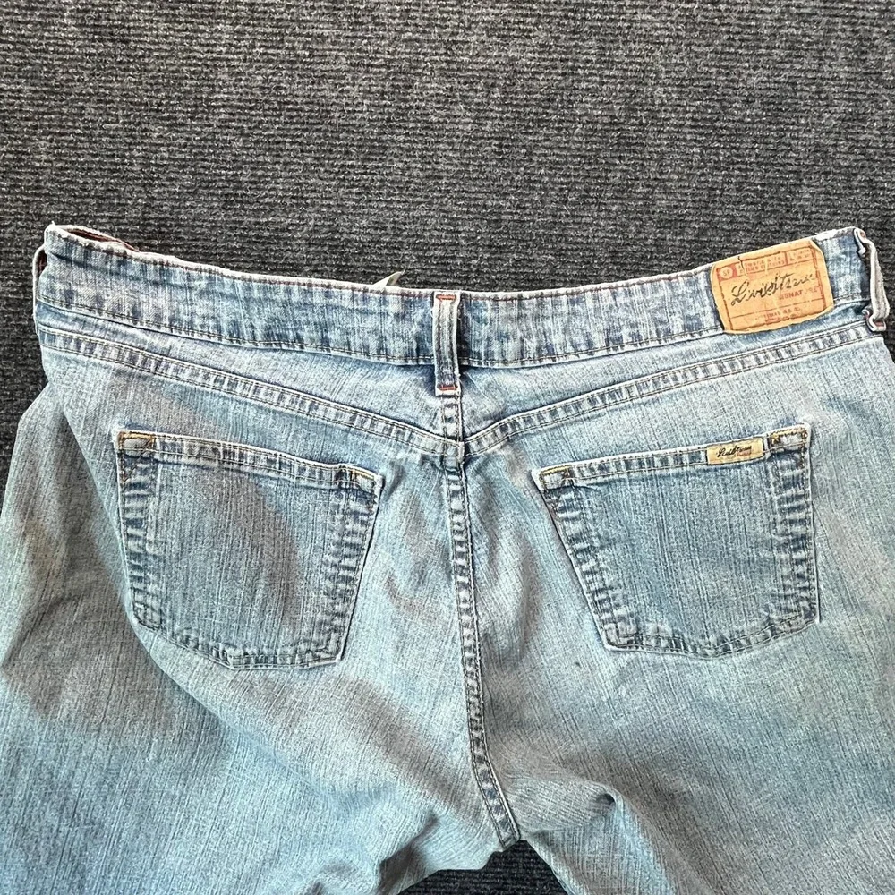 Levi Strauss Y2K Women 12 Light Wash Stretch Raw Hem Cut Off Denim Shorts Frayed
