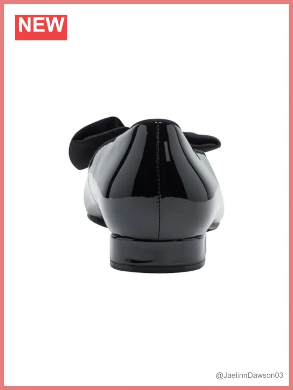 Faux Patent Leather Slip-On Loafer with Bow Detailing Pointed Toe