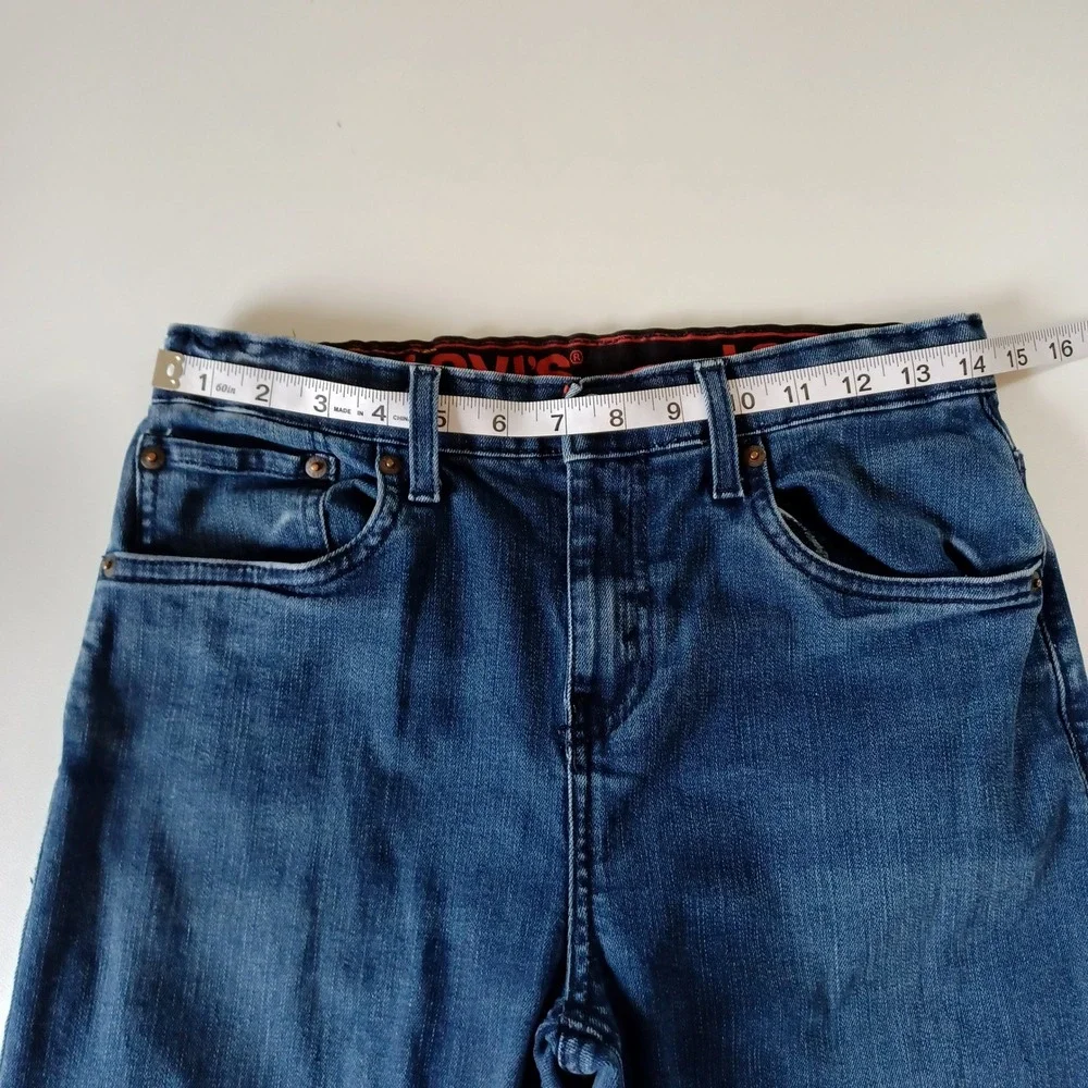Levi's Jeans Boys 18 Reg Blue 514 Straight Fit Adjustable Waist Denim S111-07