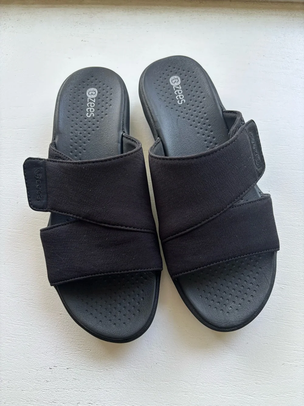 Bzees Adjustable Slide Sandal in Black - Women