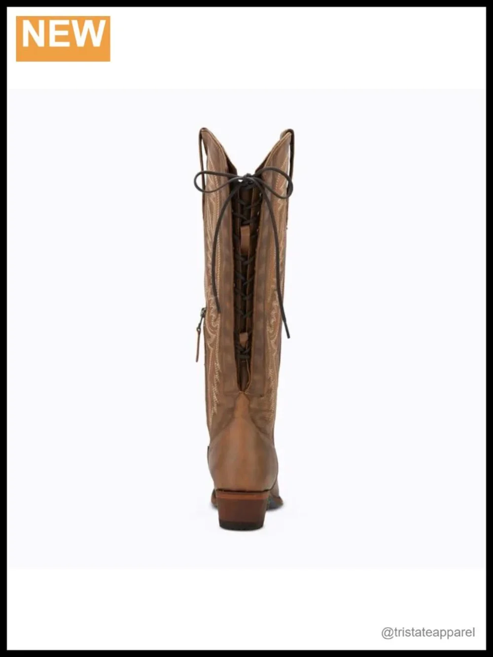 Over Knee Cowgirl Boots Western Embroidered PU Leather Adjustable Corset Low