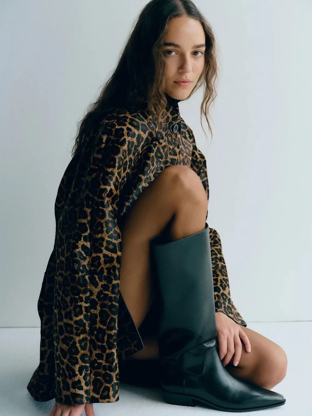 Reformation Black Over-The-Knee Leather Boots