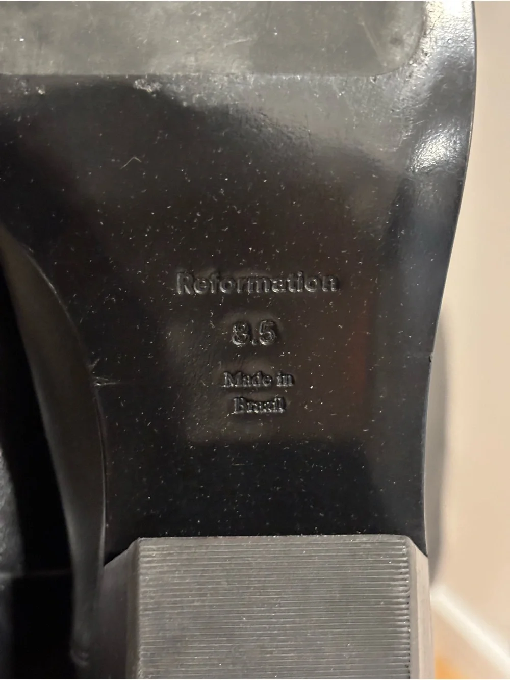 Reformation Black Over-The-Knee Leather Boots