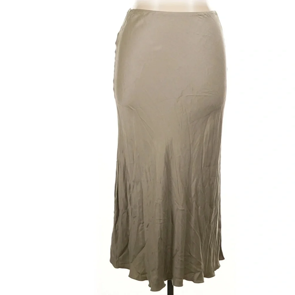 NWT Djerf Avenue Vision Elastic Waist Biased Cut Silky Maxi Skirt Size XL