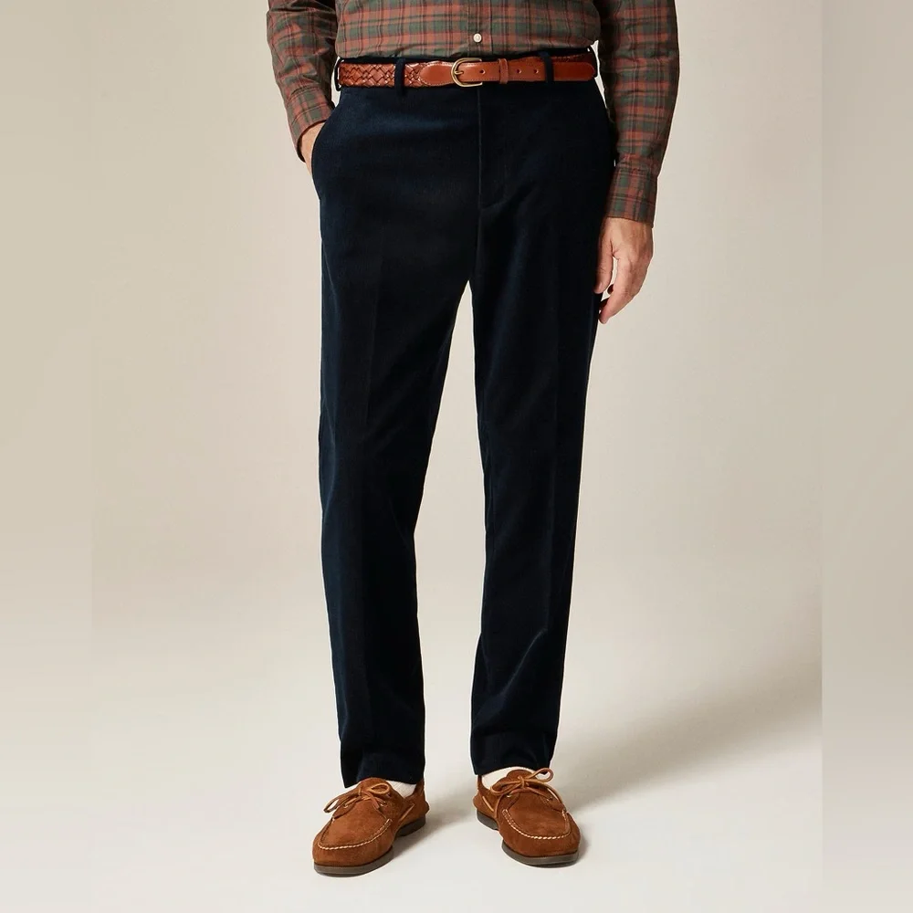 J CREW Ludlow Slim-fit suit‎ pant in Italian corduroy in Navy 32 NWT $298 CL279