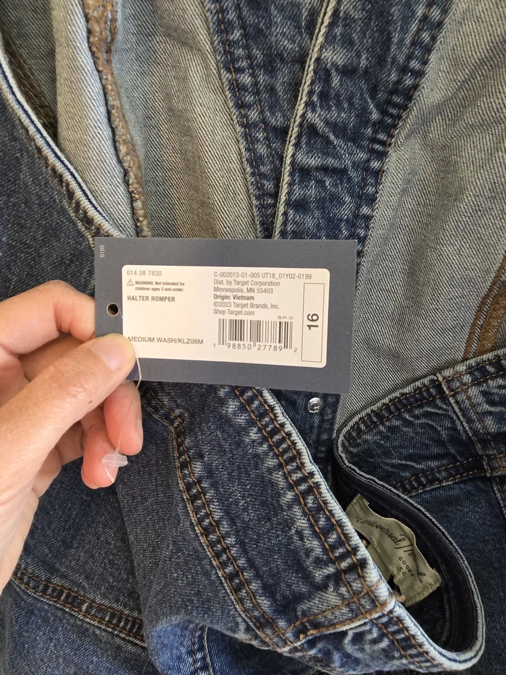 Universal Thread Dark Blue Denim Short Overalls