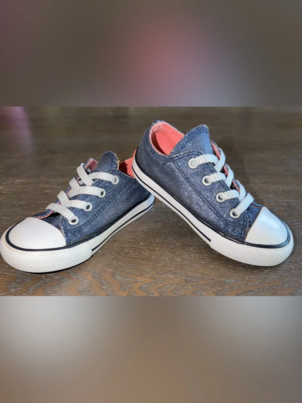 Metallic Navy Converse All Star Chuck Taylor Low Top Sneakers size 8